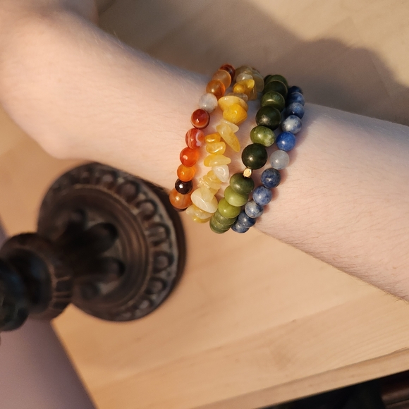 Boho Crystal Beaded Bracelet Stacking Set Of 3 - Picture 10 of 12